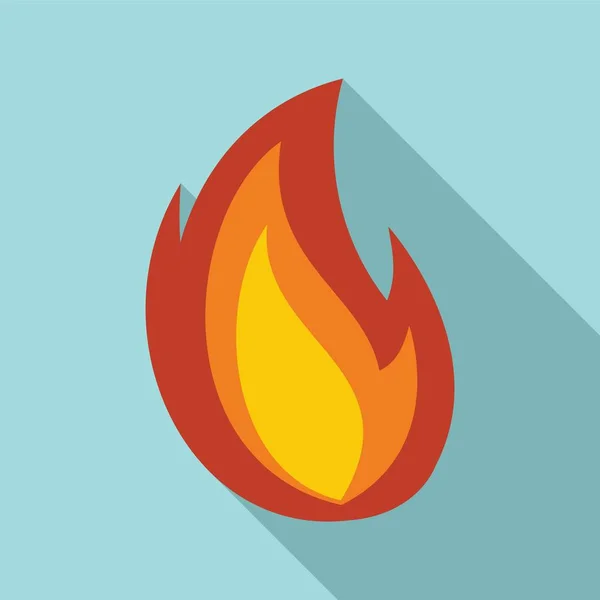 Brand vlam warmte icoon, platte stijl — Stockvector