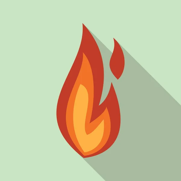 Brand vlam kampvuur icoon, platte stijl — Stockvector