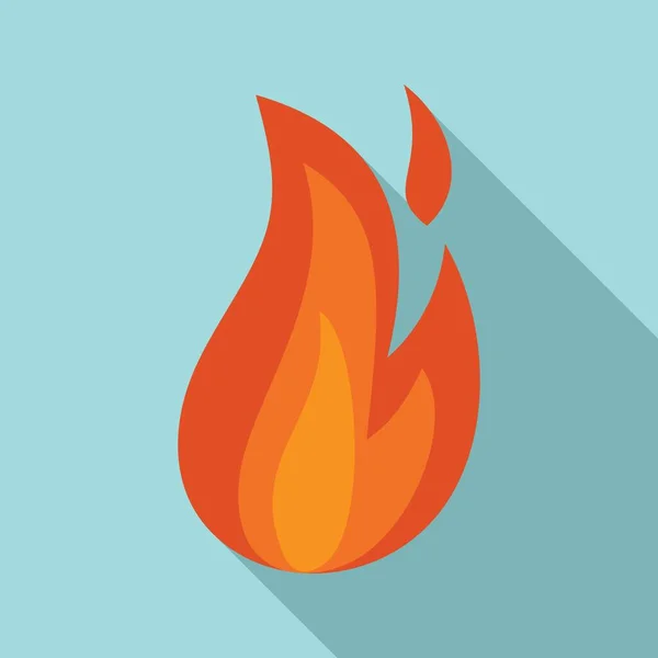 Brand vlam gevaar pictogram, platte stijl — Stockvector