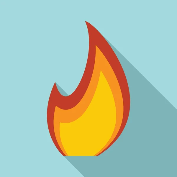 Tűz lángoló ikon, lapos stílus — Stock Vector