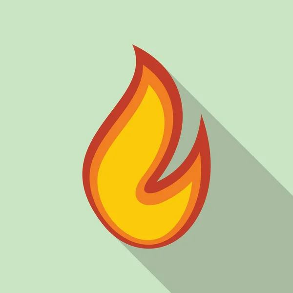 Fuego llama parrilla icono, estilo plano — Vector de stock