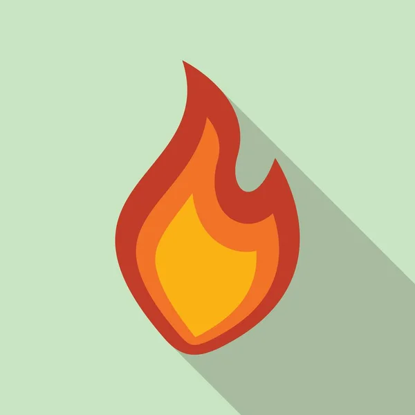 Fuego llama encender icono, estilo plano — Vector de stock