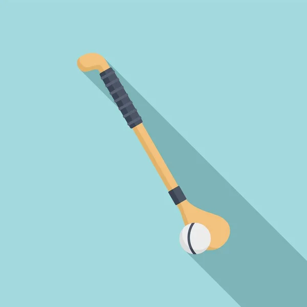 Hurling stick boll ikon, platt stil — Stock vektor