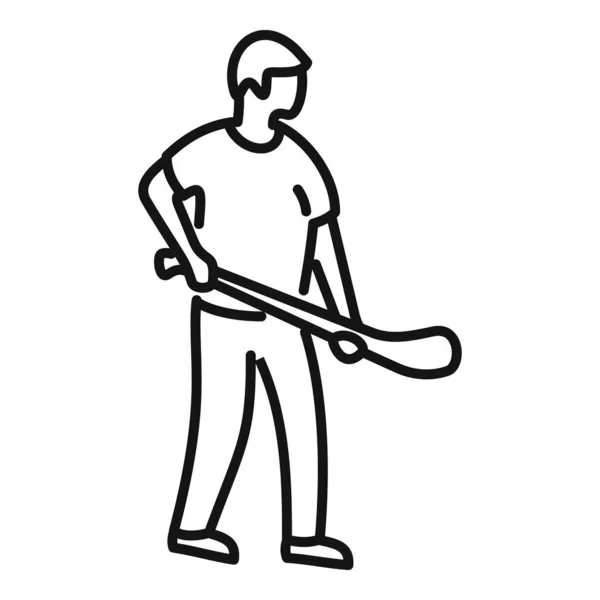 Ícone do jogador de arremesso, estilo esboço — Vetor de Stock