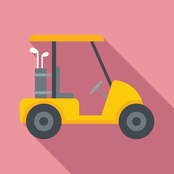 Golf cart course icon, flat style — Stock Vector