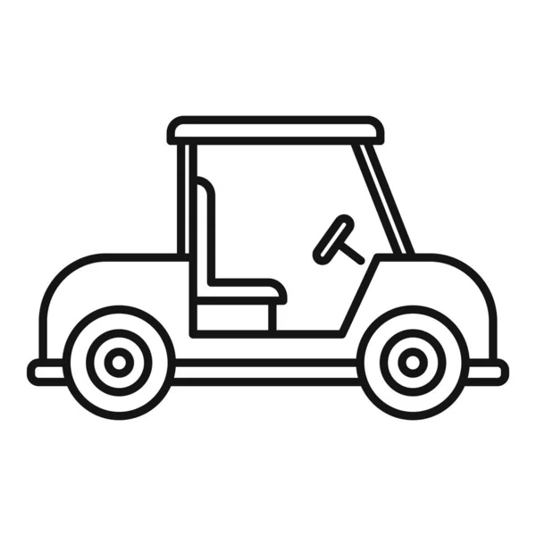 Golf Cart Elektro-Ikone, Outline-Stil — Stockvektor