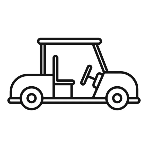 Golf chariot buggy icône, style contour — Image vectorielle