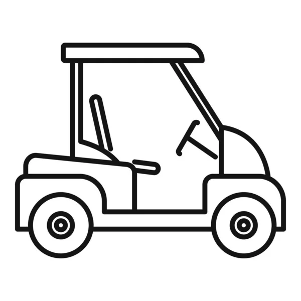 Wózek golfowy auto ikona, zarys stylu — Wektor stockowy