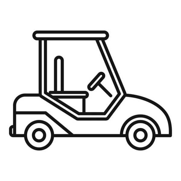 Ausstattungssymbol für Golfwagen, Umriss-Stil — Stockvektor