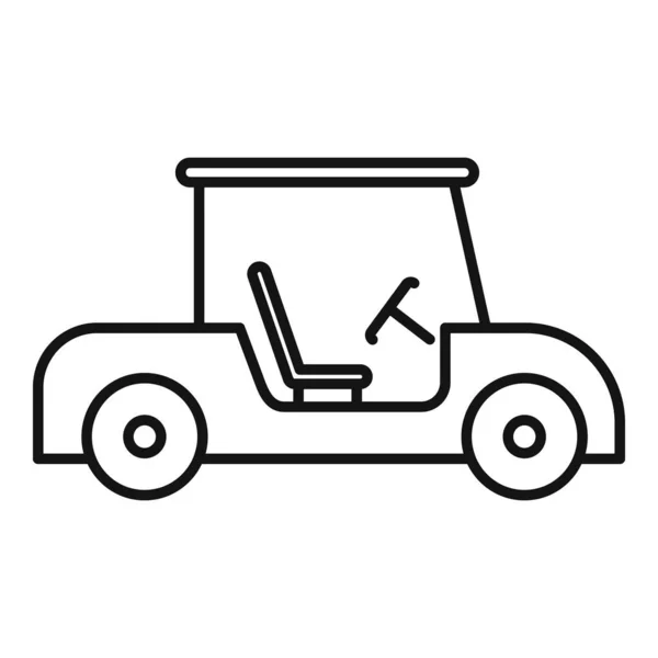 Icône de jeu de chariot de golf, style contour — Image vectorielle