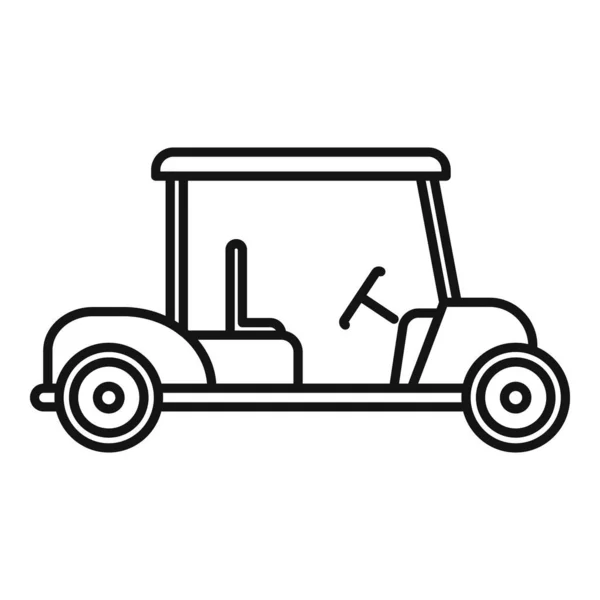 Golf arabası hobi simgesi, taslak biçimi — Stok Vektör