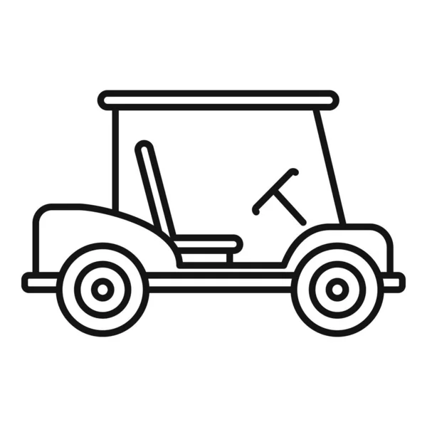 Icône de caddie de chariot de golf, style contour — Image vectorielle