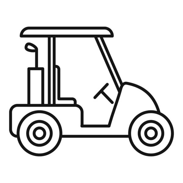 Golf cart vehicle icon, outline style — Stock Vector