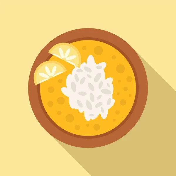 Řecko jídlo polévka ikona, plochý styl — Stockový vektor