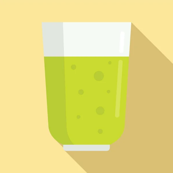 Grön färsk juice ikon, platt stil — Stock vektor