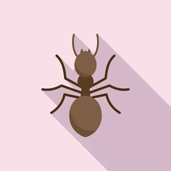 개미 아이콘, 납작 한 스타일 — 스톡 벡터