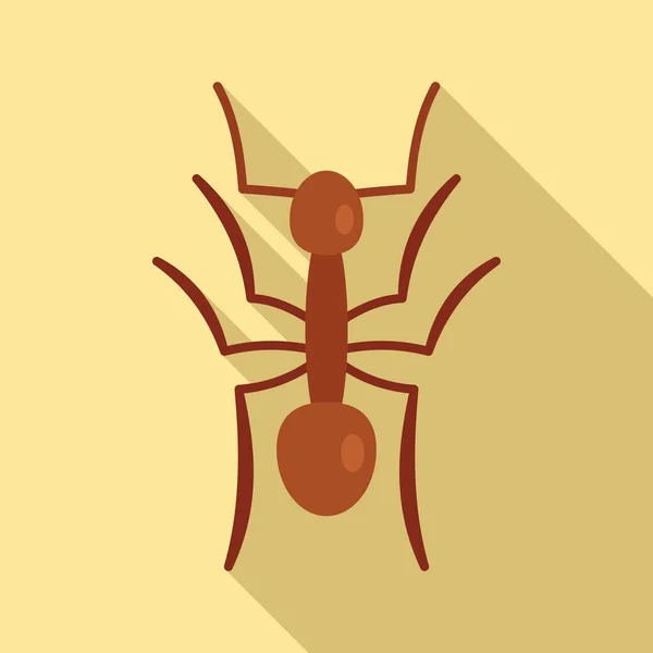 Mała ikona mrówki, płaski styl — Wektor stockowy