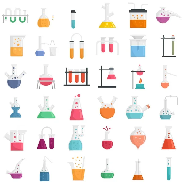 Иконки химических лабораторных экспериментов — стоковый вектор