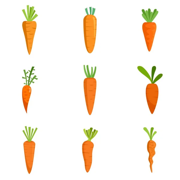 Морквяні піктограми встановили плоский вектор ізольовано — стоковий вектор