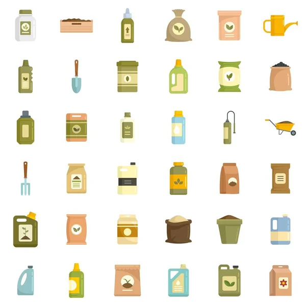 Fertilizer icons set flat vector isolated — Stock Illustration Fertilizer icons set flat vector isolated Stock Illustration