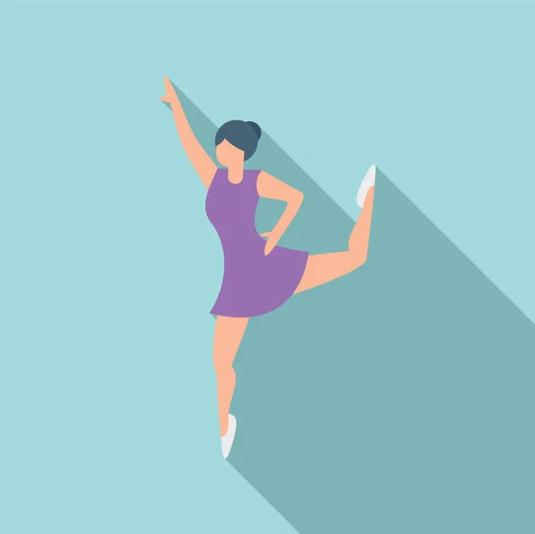 Dansende ballerina icoon vlakke vector. Ballet dans meisje — Stockvector