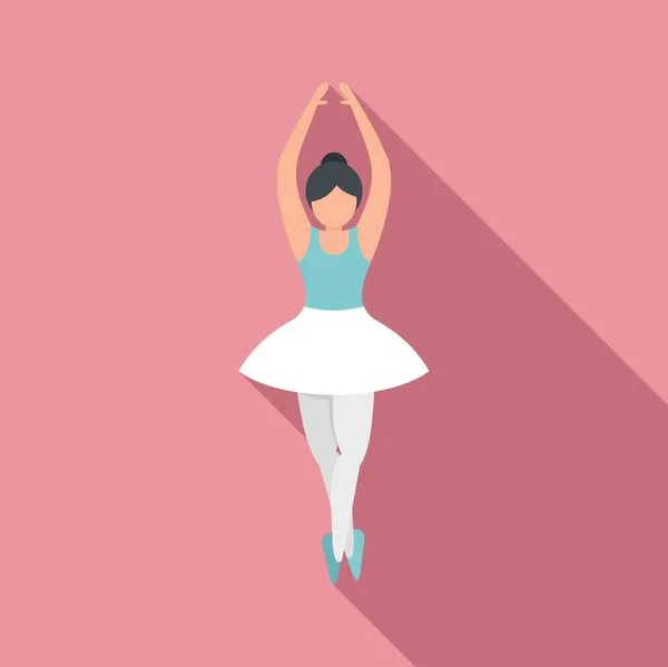 Ballerina training icoon vlakke vector. Ballet dans meisje — Stockvector