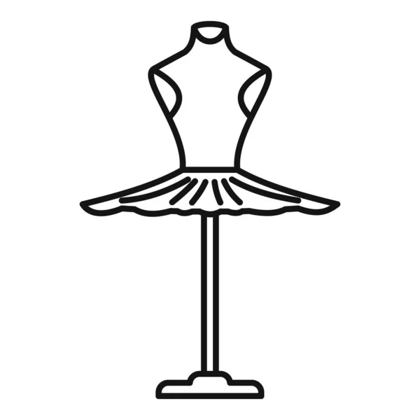 Ballerine robe icône contour vecteur. Robe de ballet princesse — Image vectorielle