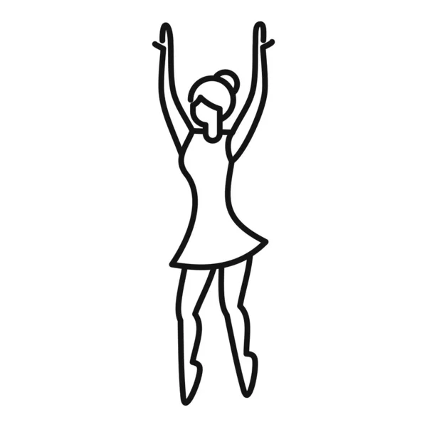 Ballerina Icon Outline Vektor. Ballettmädchen — Stockvektor