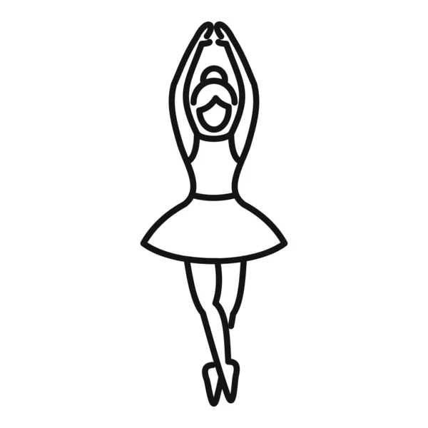 Bailarina icono de entrenamiento contorno vector. Bailarina de ballet — Archivo Imágenes Vectoriales