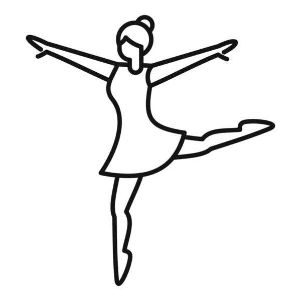Ballet pose icon outline vector. Ballerina dancer — Stock Vector