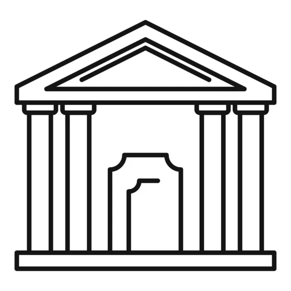 Icono del edificio del teatro contorno vector. Teatro de ciudad — Vector de stock