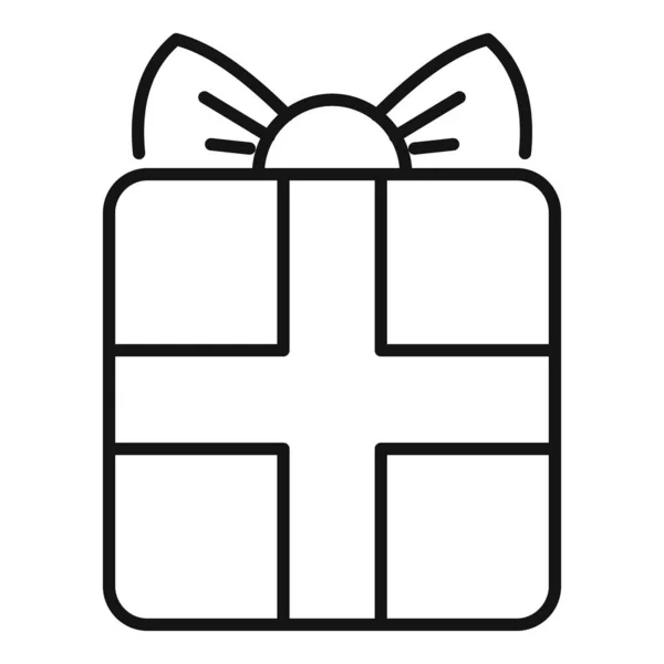 Lotto caja de regalo icono contorno vector. Sorteo de lotería — Vector de stock