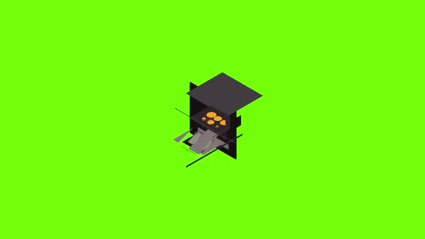 Gas oven icon animation — Stock Video