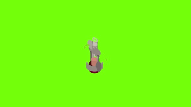 Metalowa animacja ikony korkociągu — Wideo stockowe