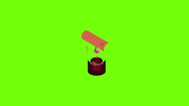 Retro corkscrew icon animation — 图库视频影像