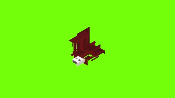 Choco usb flash icon animation — 图库视频影像