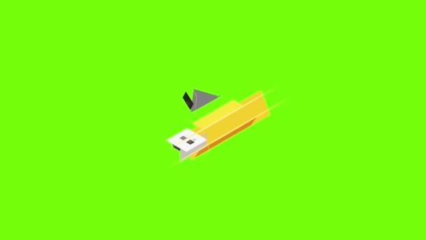 Pen USB animación icono de flash — Vídeos de Stock