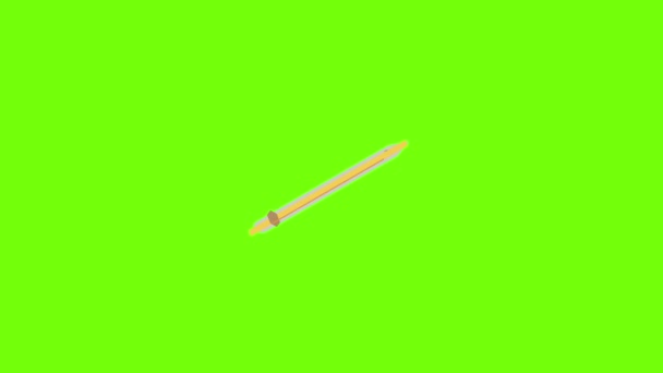 Schule gelb Kind Stift Symbol Animation — Stockvideo