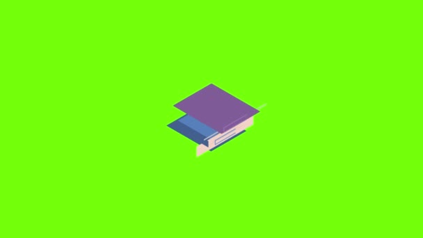 Stapel von Schulbüchern Icon Animation — Stockvideo