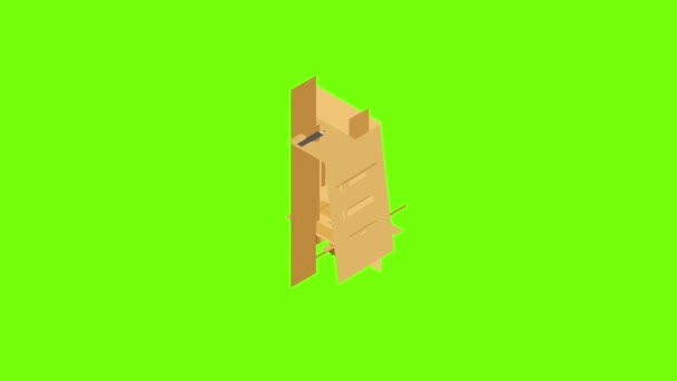 Анимация иконки деревянного ящика — стоковое видео