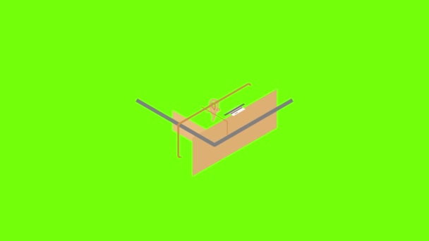 Postal carton box icon animation — Stock Video