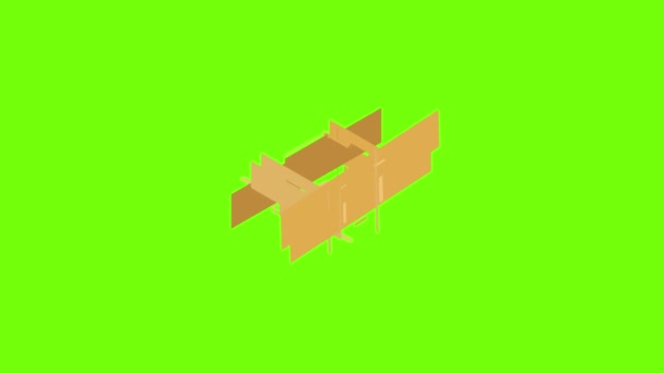 Open wood box icon animation — Stock Video