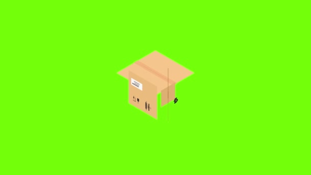 Caja de animación icono de paquete — Vídeo de stock