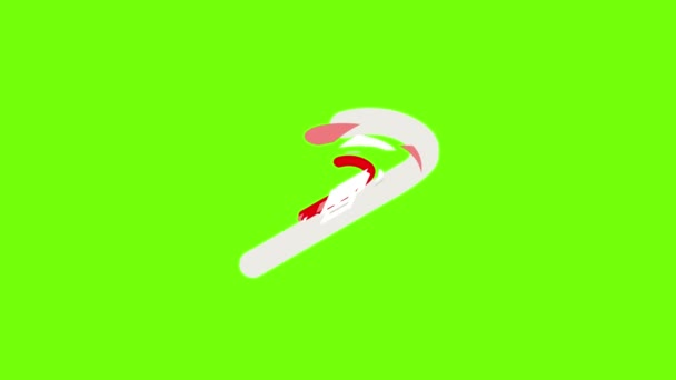 Red candy stick ícone animação — Vídeo de Stock