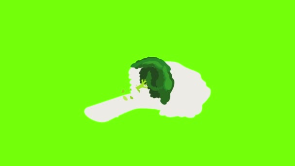 Animación icono de brócoli verde — Vídeos de Stock