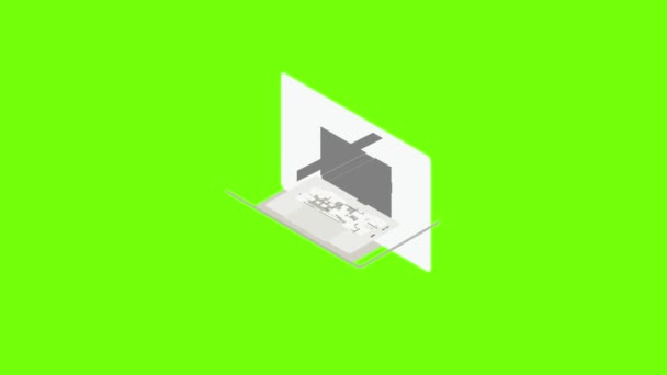 Oficina portátil icono de animación — Vídeos de Stock
