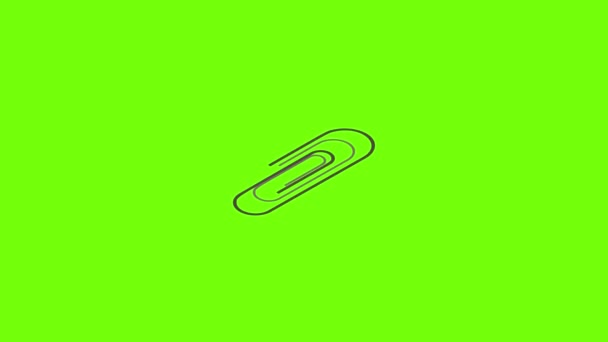 Metal paper clip icon animation — 图库视频影像