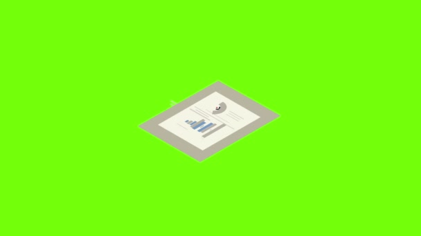 Office graph paper icon animation