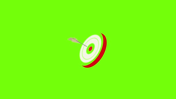Red archery target icon animation — 图库视频影像