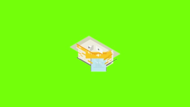 Minimarket gebouw pictogram animatie — Stockvideo